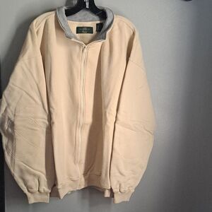 Orvis Beige Zip Up Sweater Relaxed Fit Fleece Lined XL Sweater